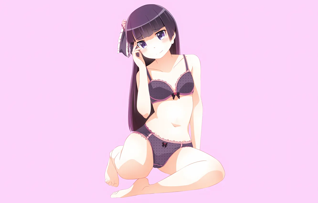 Фото обои girl, sexy, lingerie, pantsu, bra, cleavage, panties, long hair