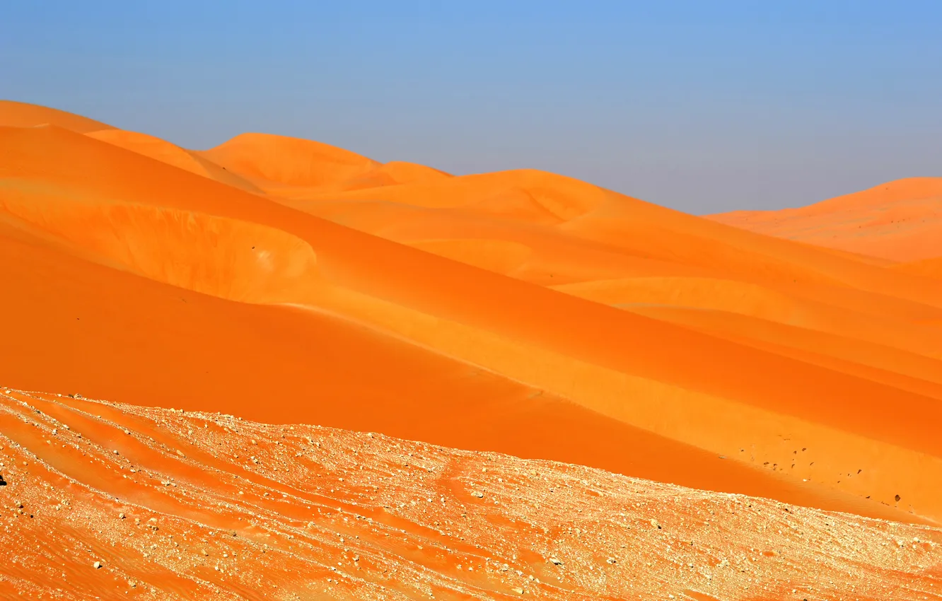 Фото обои песок, небо, пустыня, бархан