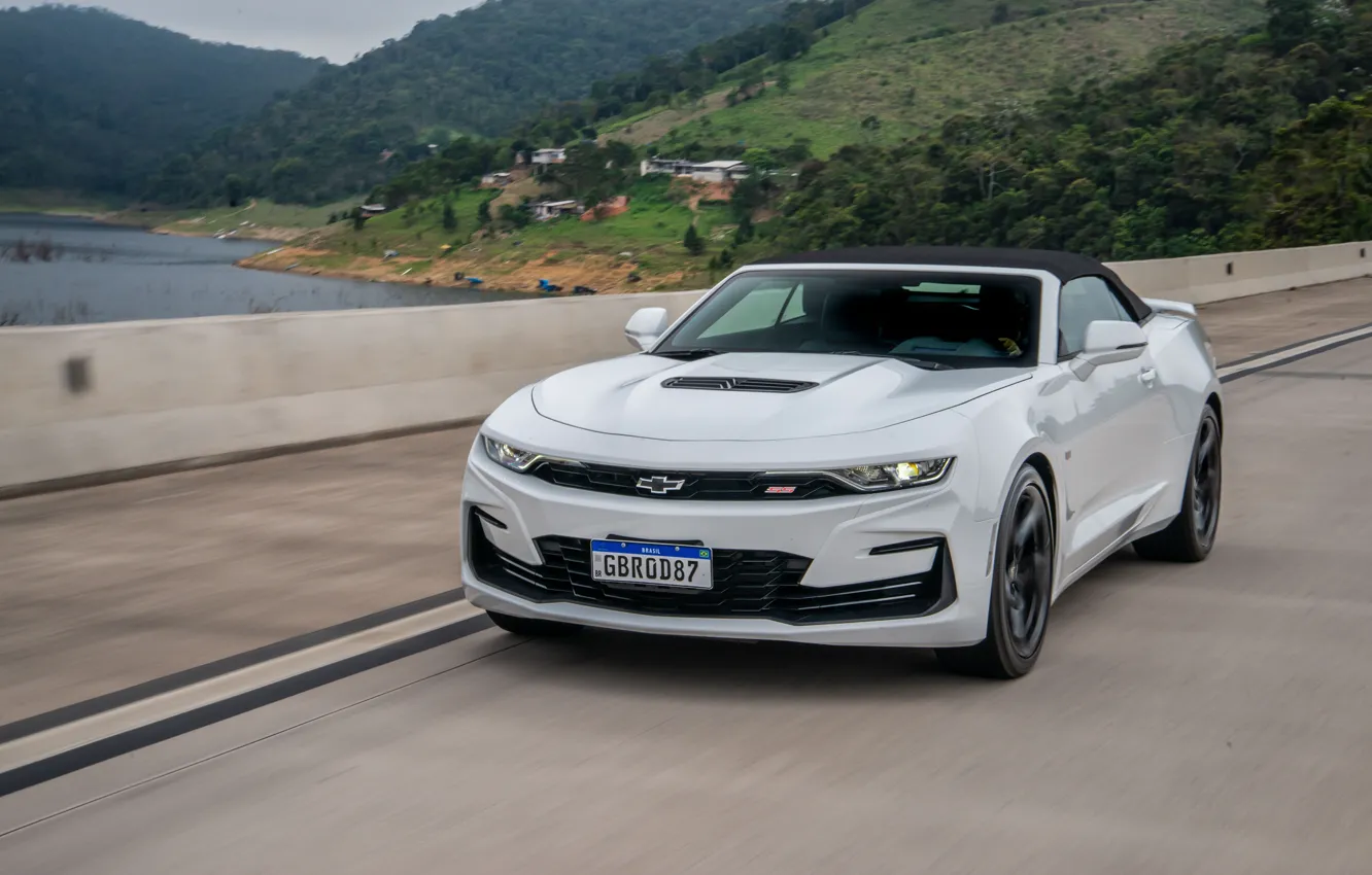 Фото обои Chevrolet, Camaro, front view, Chevrolet Camaro SS Convertible