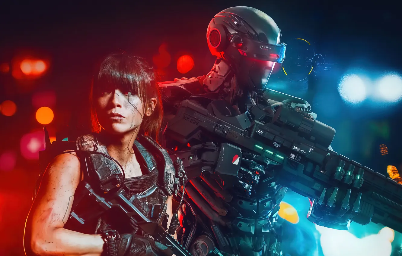 Фото обои cyberpunk, cosplay, artwork, Cyberpunk 2077, video game art