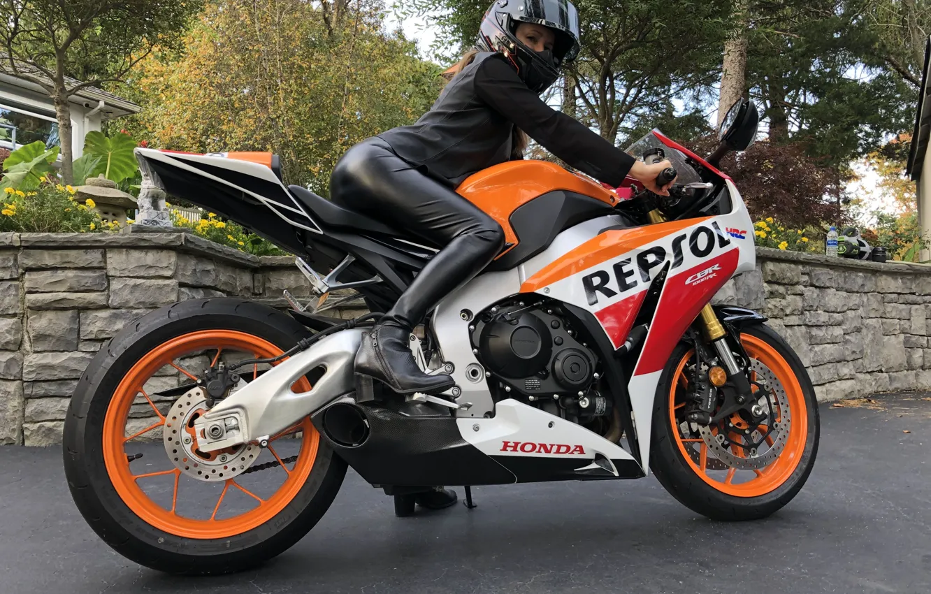 Фото обои Girl, Honda, Repsol