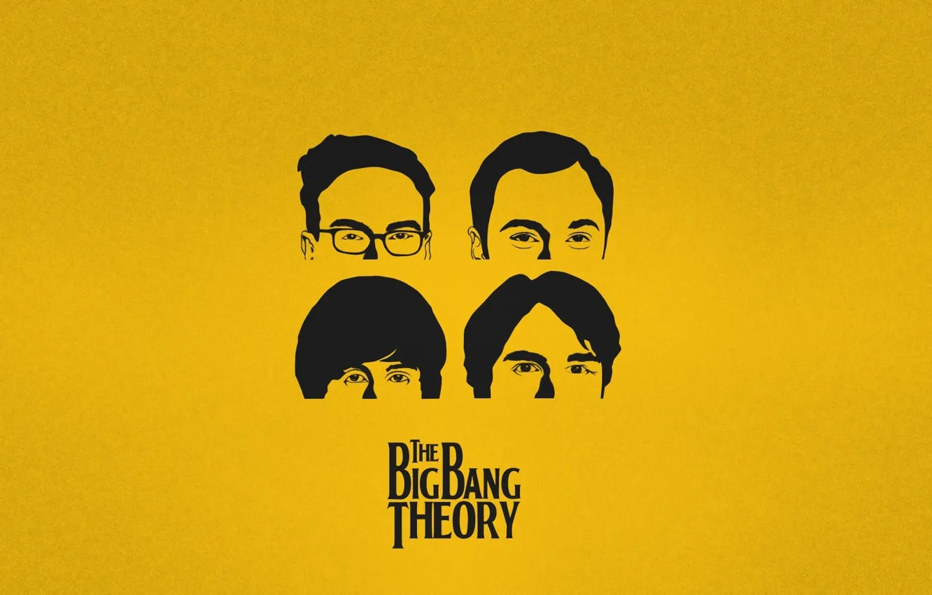 Фото обои желтый, фон, голова, сериал, The Big Bang Theory