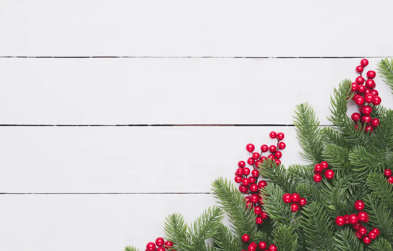 Фото обои украшения, ягоды, Новый Год, Рождество, Christmas, wood, New Year, decoration