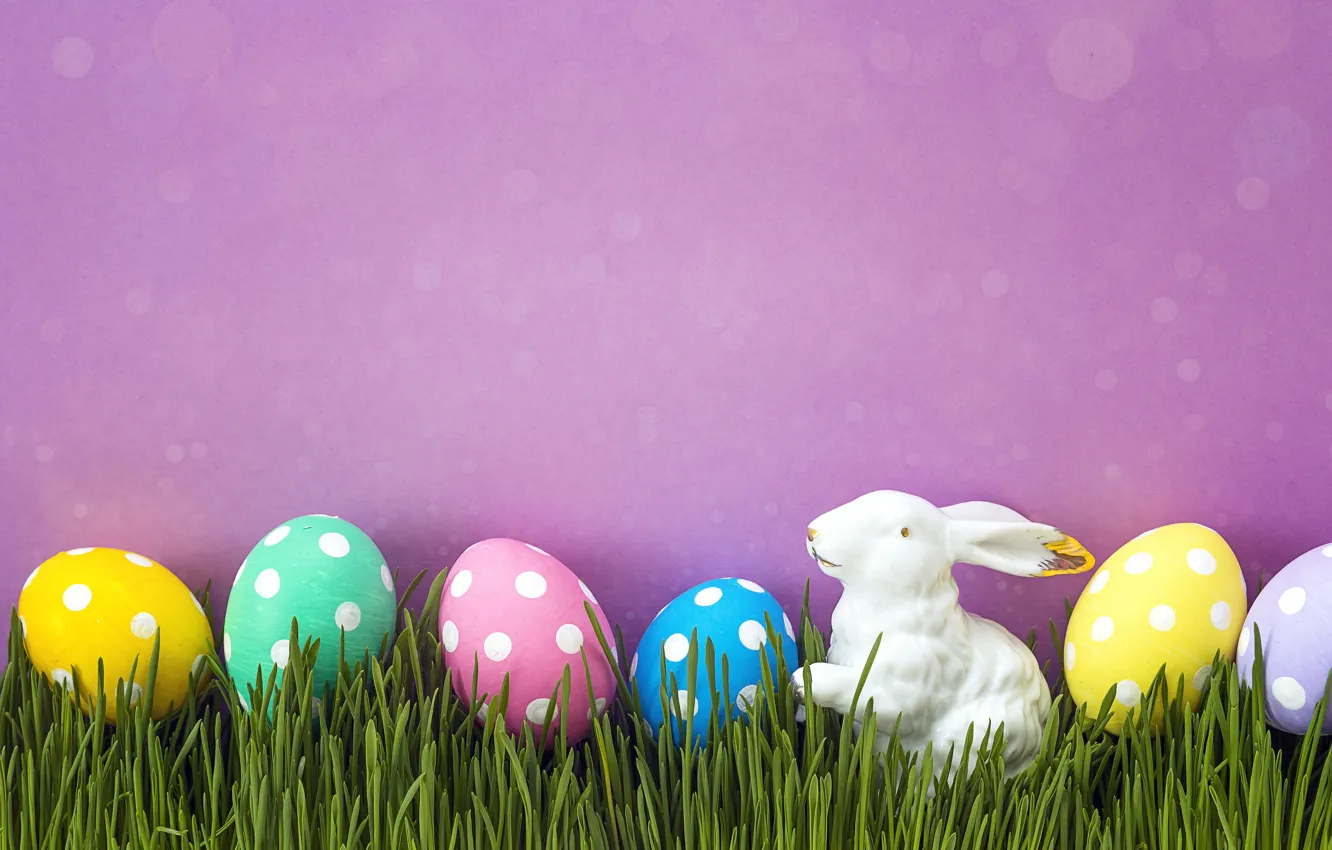 Фото обои трава, весна, Пасха, pink, spring, Easter, eggs, decoration