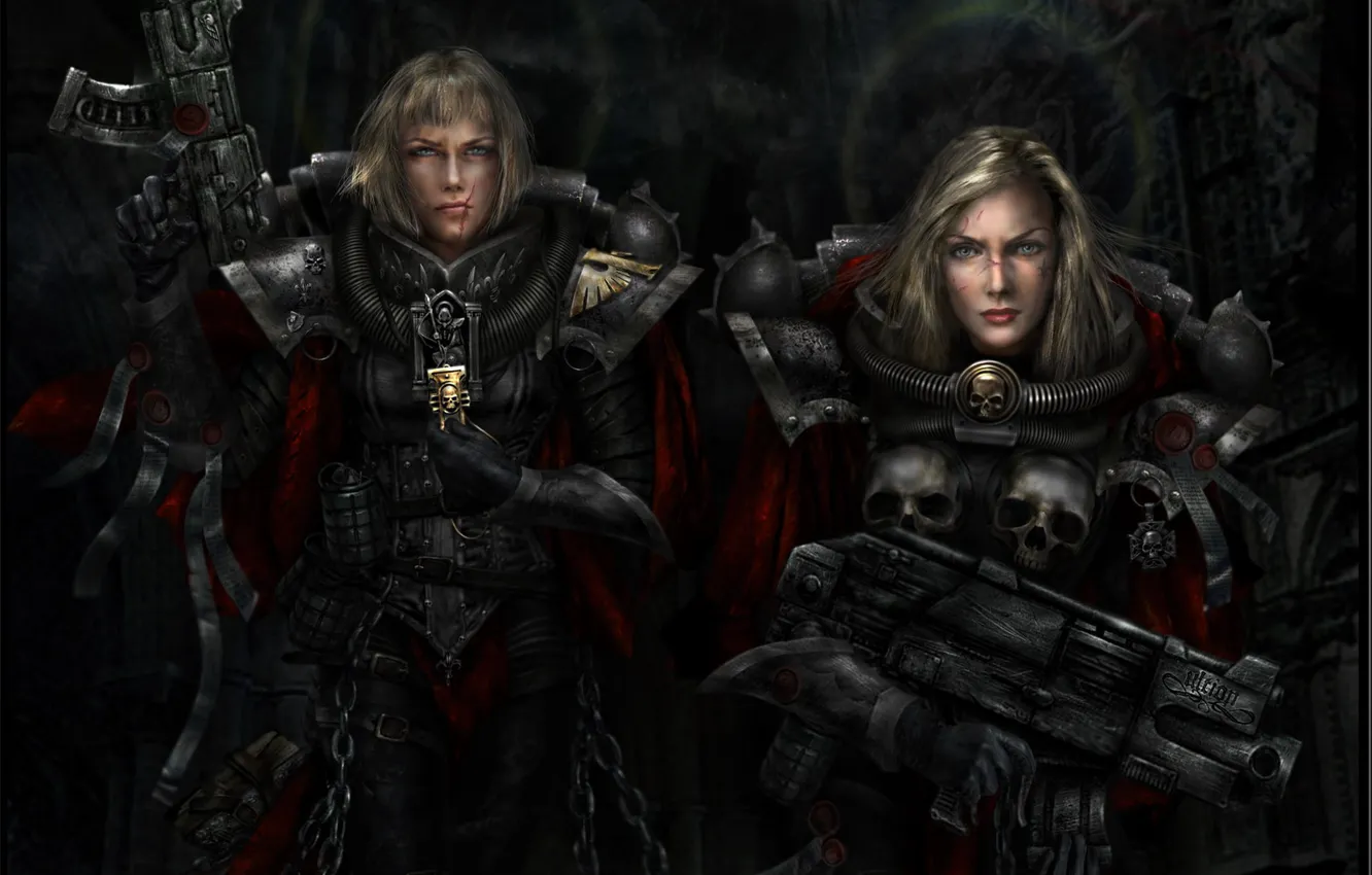 Фото обои женщины, оружие, Warhammer, Adepta Sororitas, Сёстры Битвы, 40k