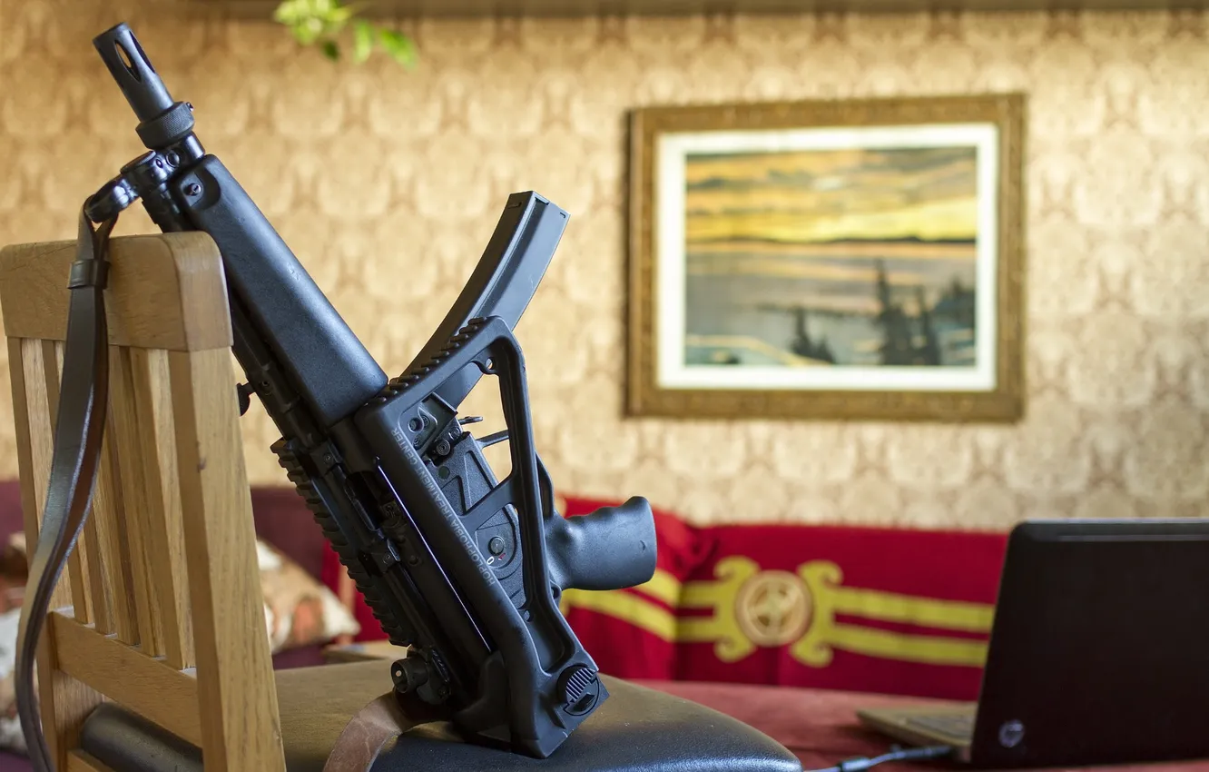 Фото обои оружие, фон, MP5