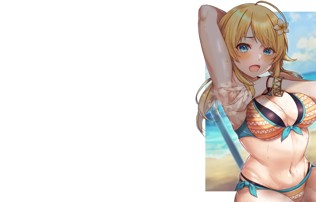Фото обои kawaii, girl, hot, sexy, anime, blonde, breasts, big boobs