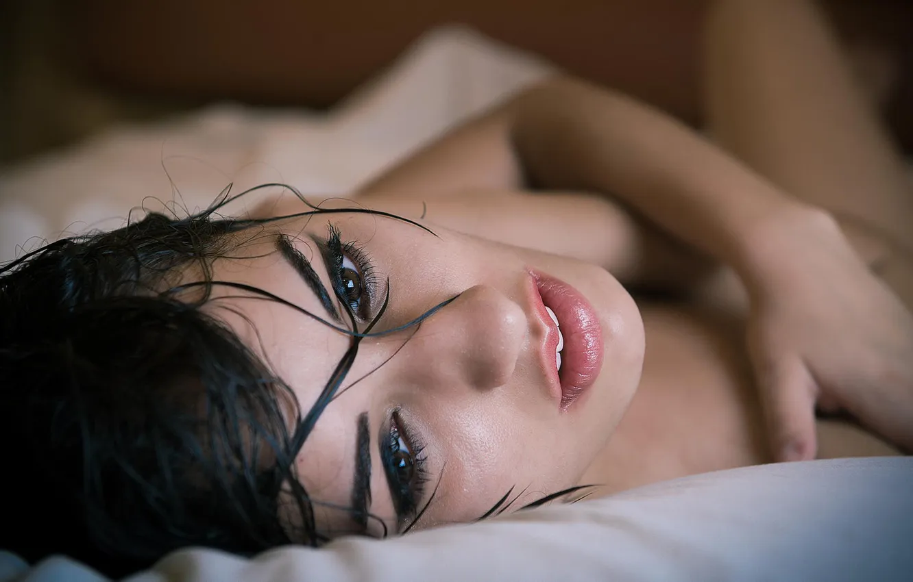 Фото обои взгляд, страсть, портрет, макияж, губы, Sexy Lips