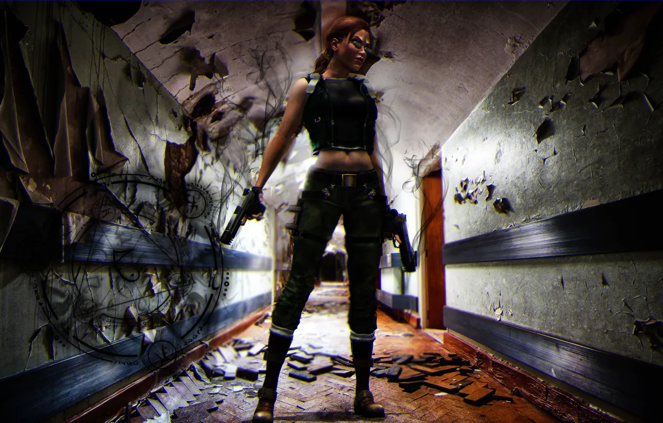 Фото обои Tomb Raider, Lara Croft, ангел тьмы