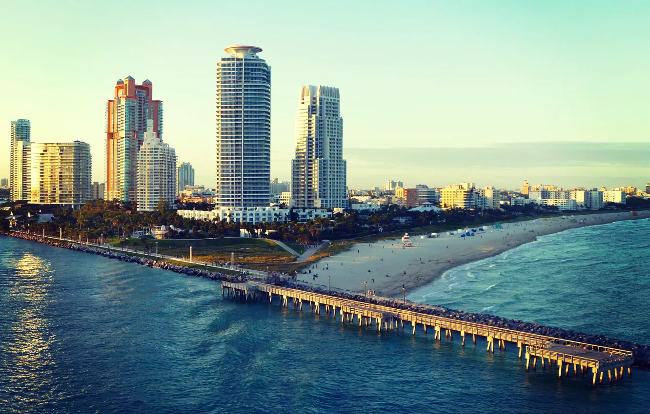 Фото обои пляж, океан, Майами, Флорида, Miami, florida, Miami Beach