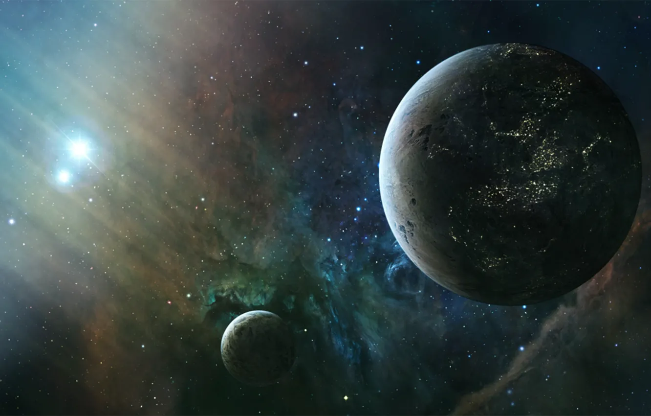 Фото обои stars, planets, sci fi