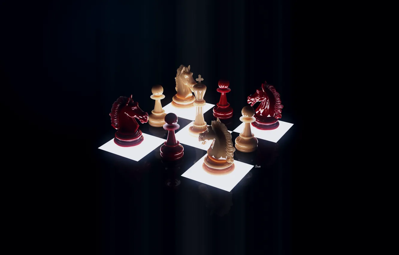 Фото обои шахматы, рендер