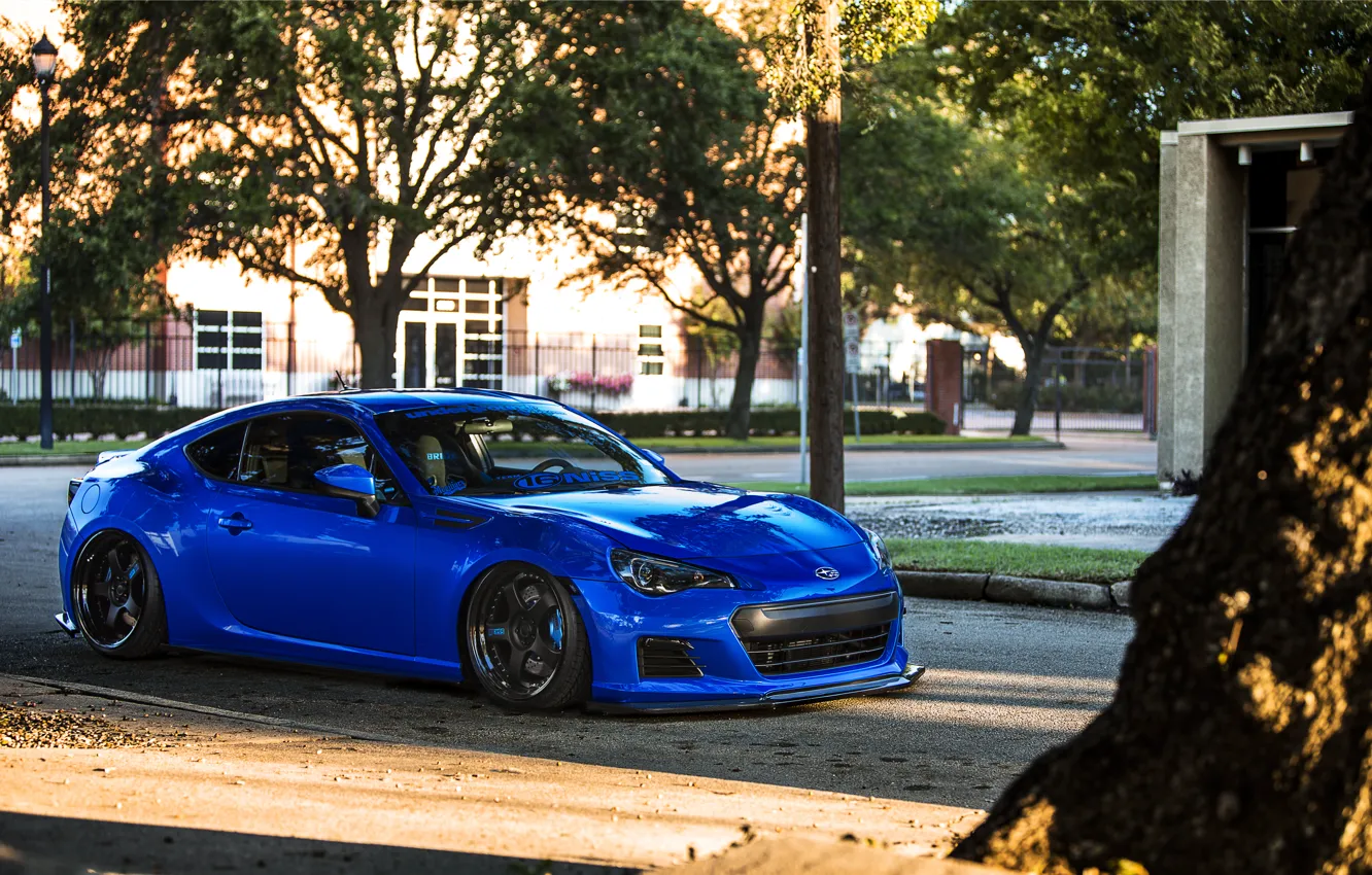 Фото обои Subaru, спорткар, синяя, blue, субару, brz, брз