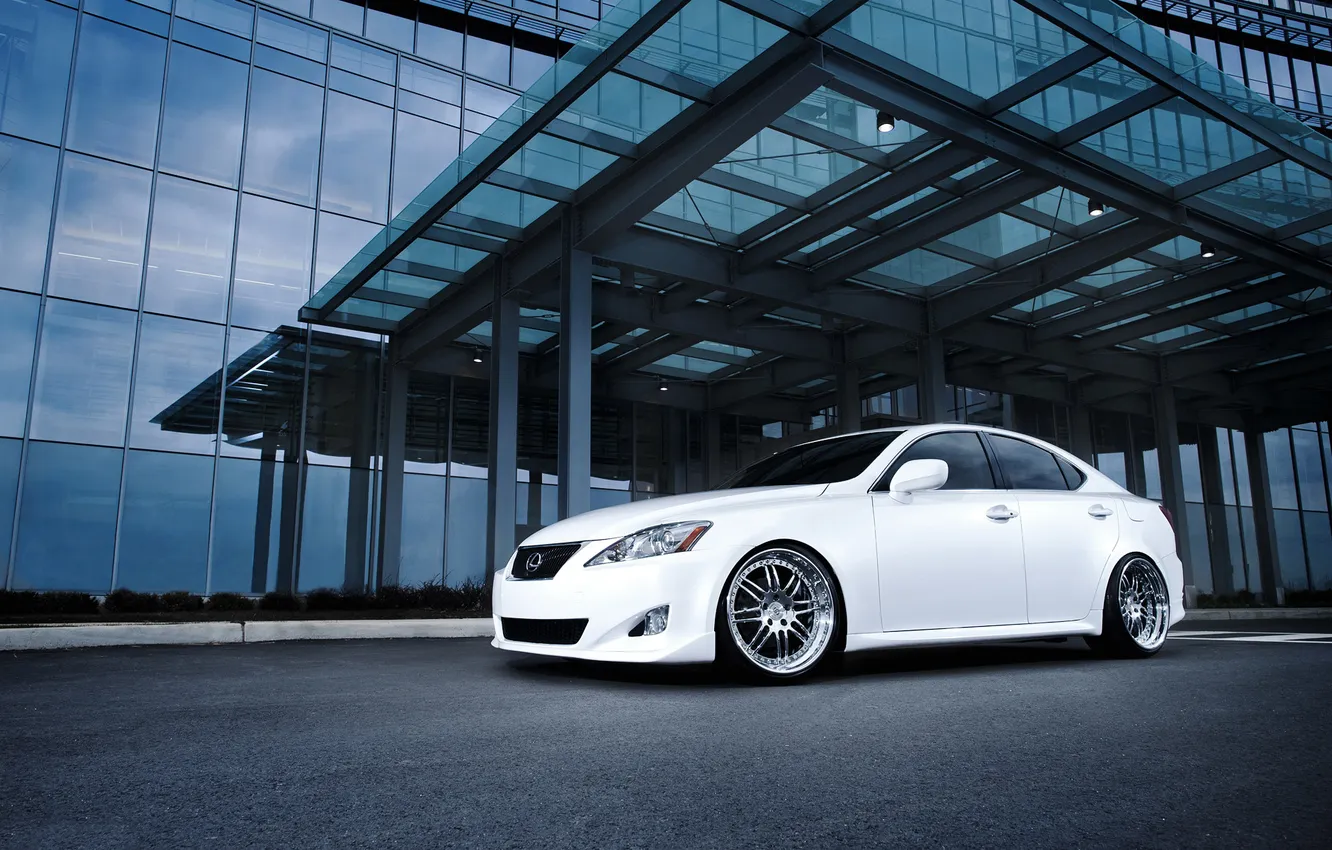 Фото обои тюнинг, здание, лексус, lexus is350