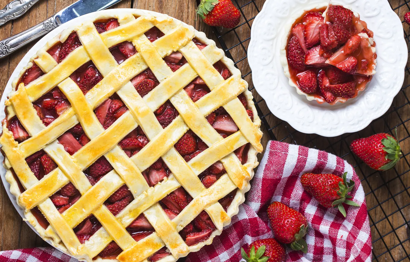 Фото обои ягоды, клубника, пирог, fresh, cake, sweet, strawberry, berries