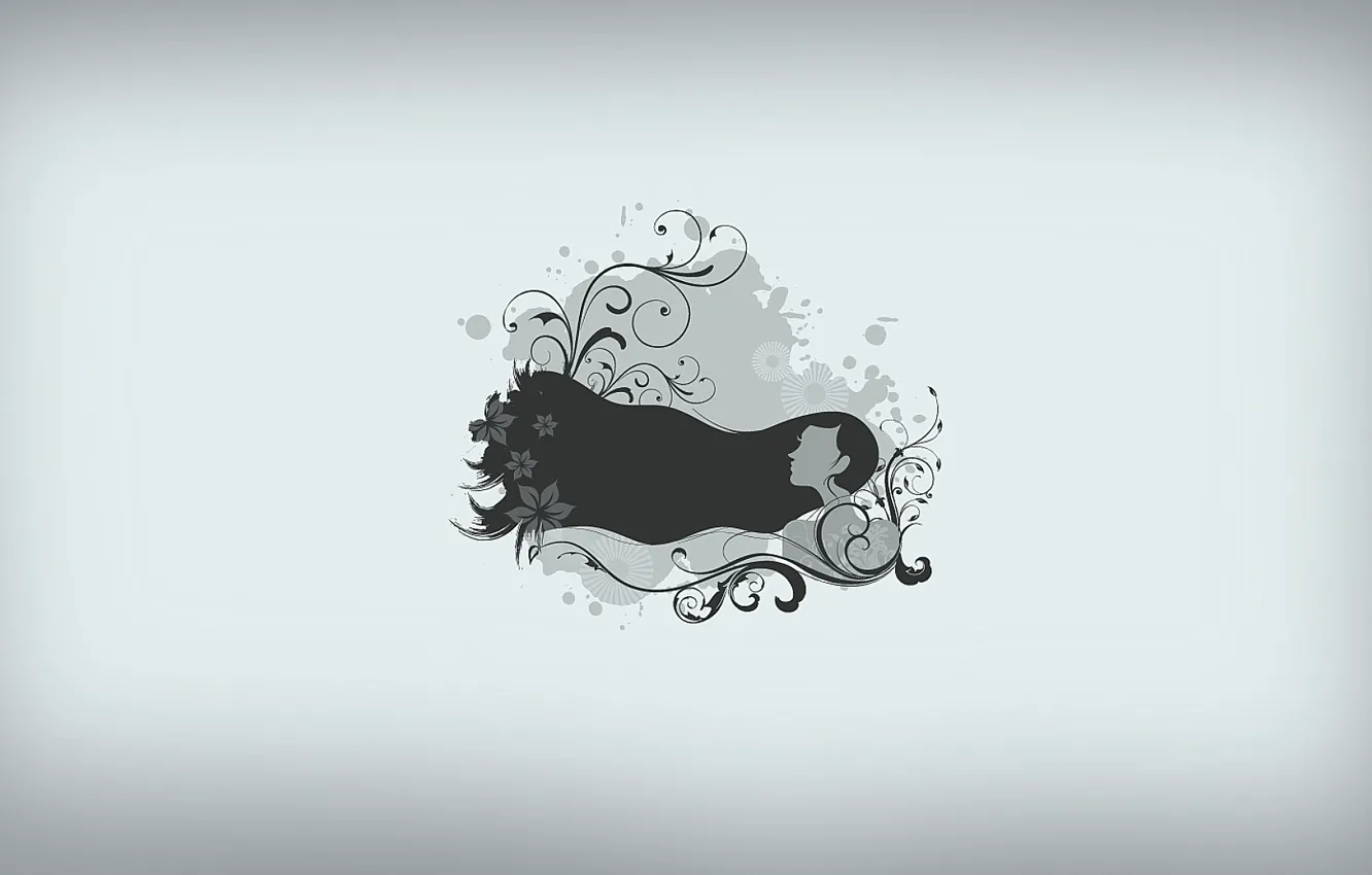 Фото обои девушка, абстракция, волосы, минимализм