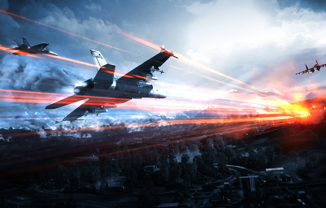 Фото обои самолеты, 2011, Battlefield 3, истрибители, caspian border