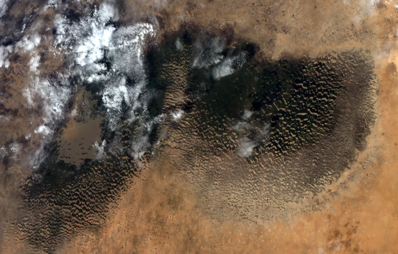 Фото обои desert, Earth from space, Chad lake