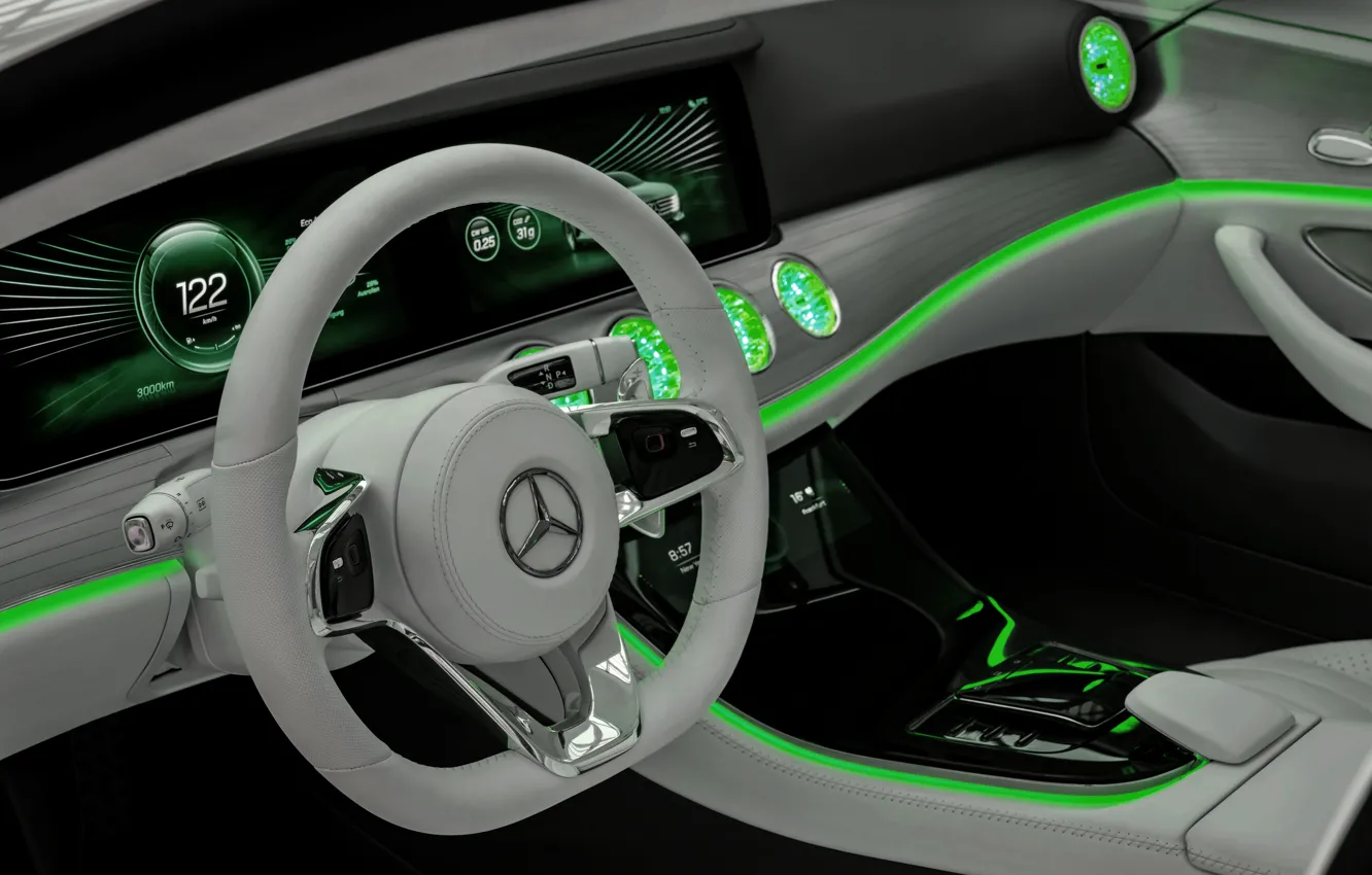Фото обои Mercedes-Benz, интерьер, салон, 2015, Intelligent Aerodynamic Automobile, Concept IAA