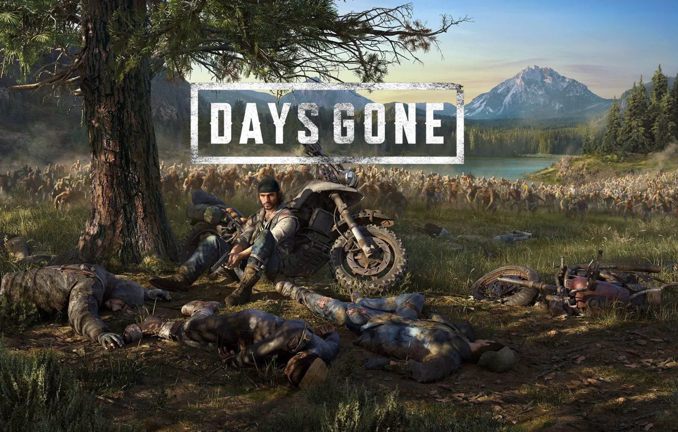 Фото обои Gone, biker, PS4, Days, Zombies, Days Gone, Appocalipse