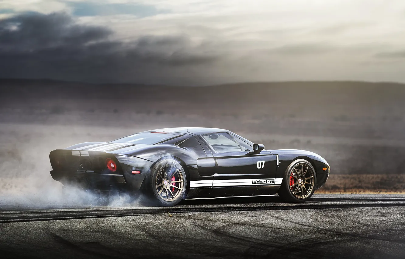 Фото обои supercar, burnout, ford gt