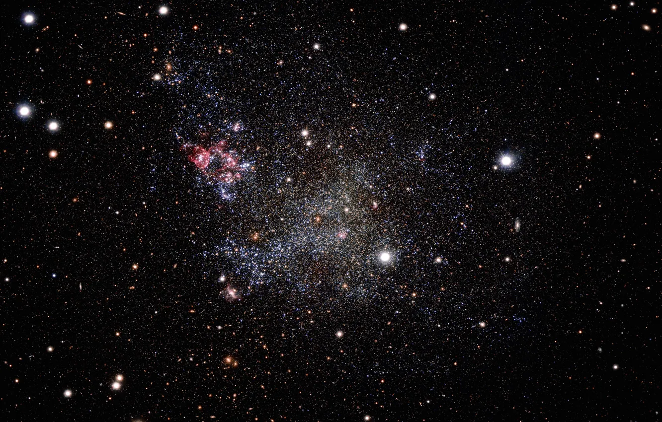 Фото обои Galaxy, Cetus, The Dwarf Galaxy, IC 1613