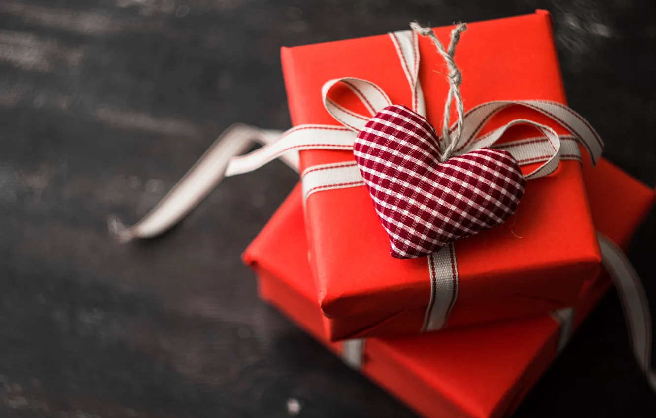 Фото обои праздник, сердце, подарки, коробки, фигурка