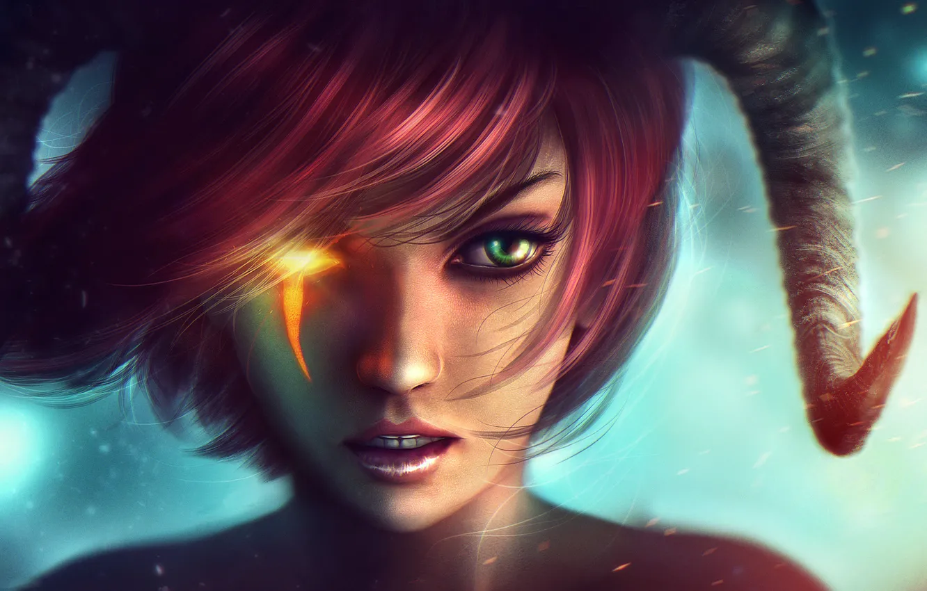 Фото обои лицо, рога, art, Dungeons and Dragons