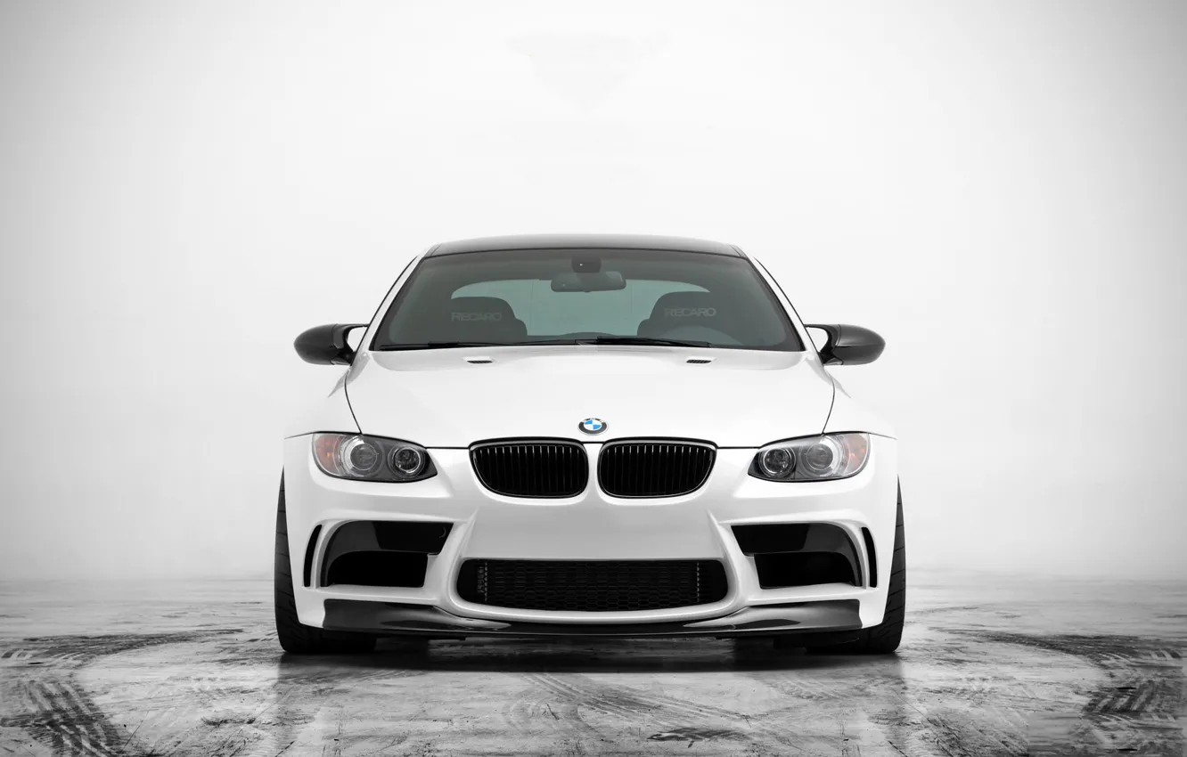 Фото обои бмв, BMW, белая, white, front, E92, GTS5