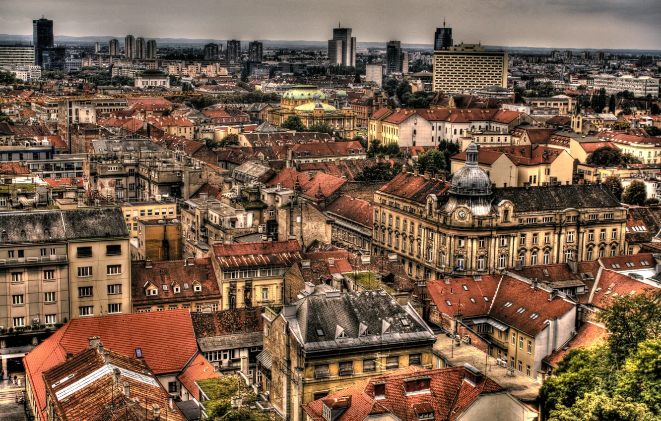Фото обои city, город, здания, крыши, Хорватия, столица, Croatia, Zagreb