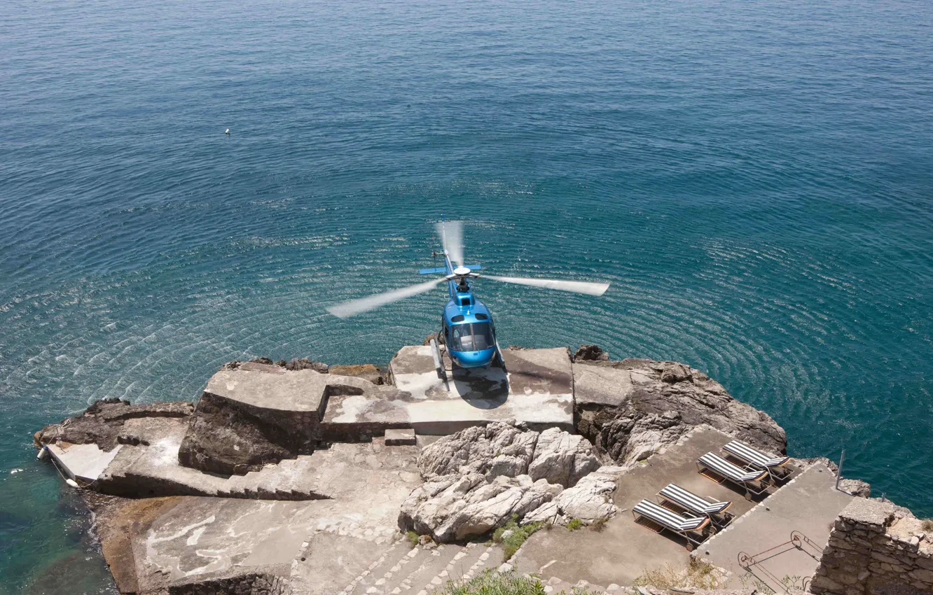 Фото обои вертолет, посадка, геликоптер
