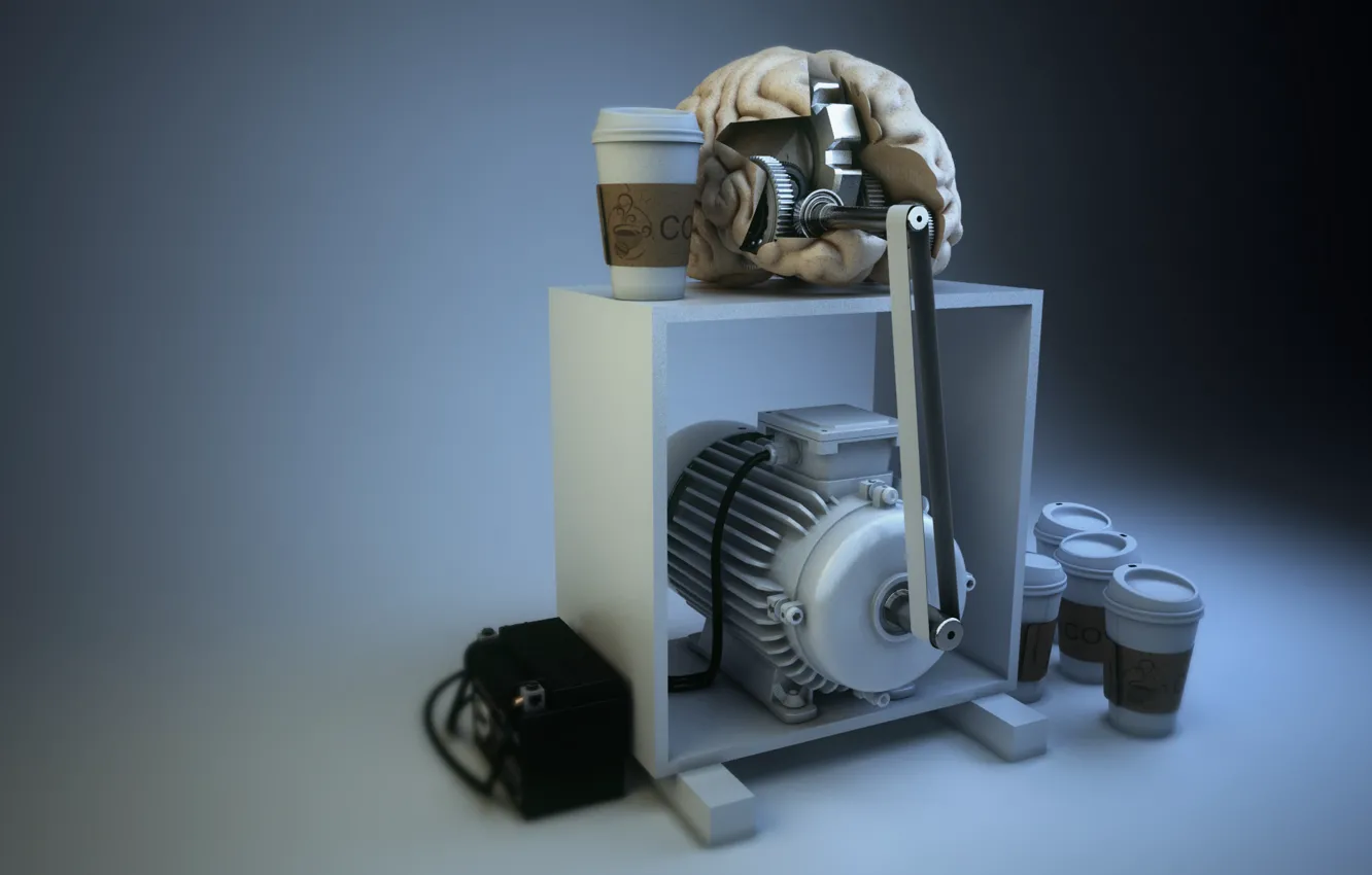 Фото обои кофе, мотор, мозги