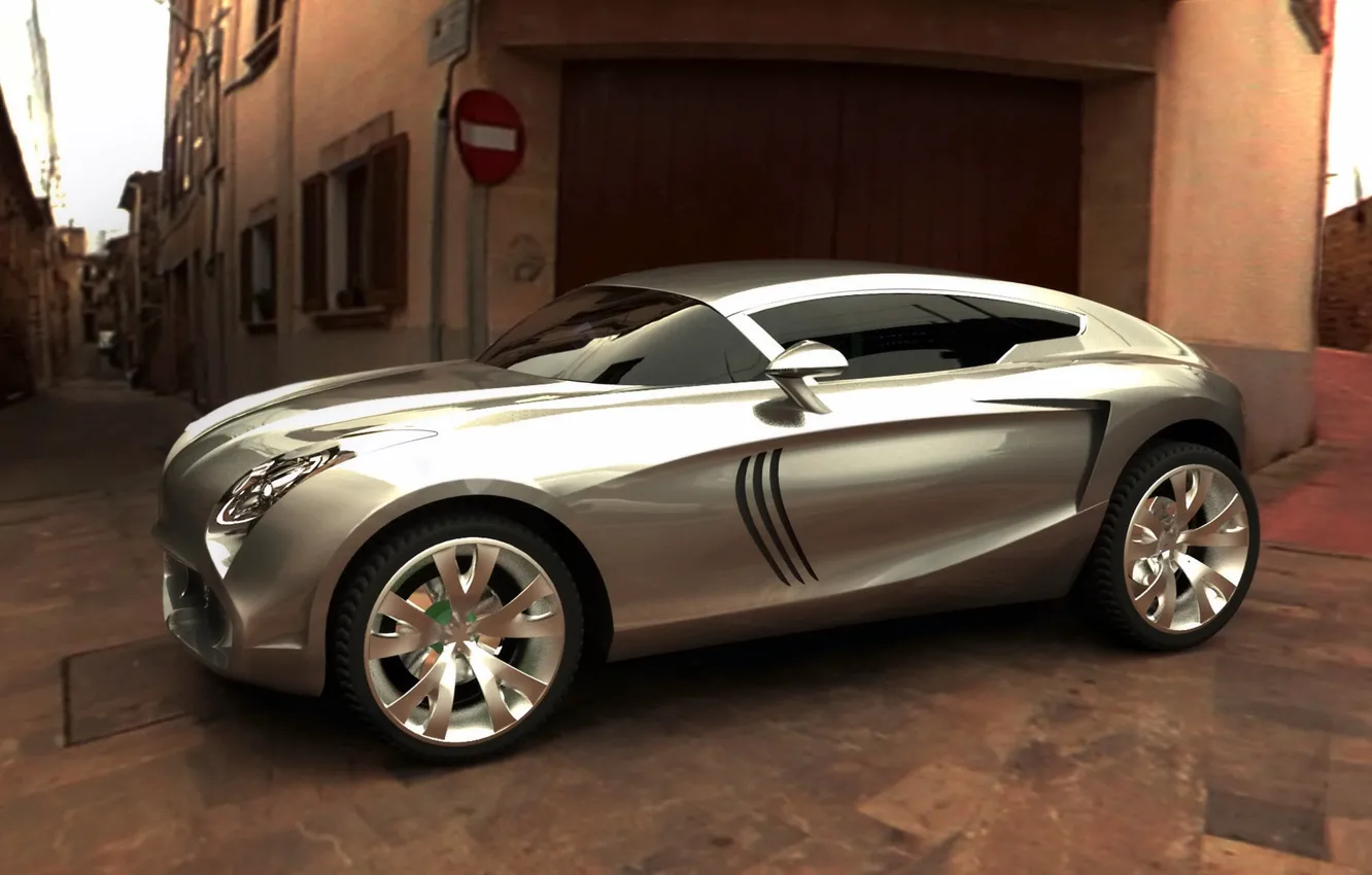Фото обои серый, серебристый, концепт, кроссовер, Maserati Kubang
