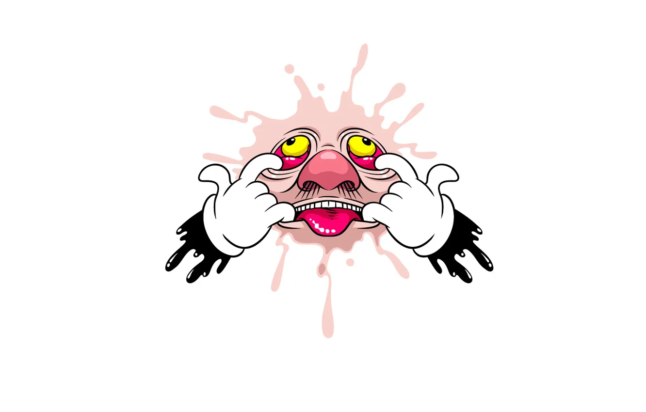 Фото обои язык, глаза, лицо, гримаса