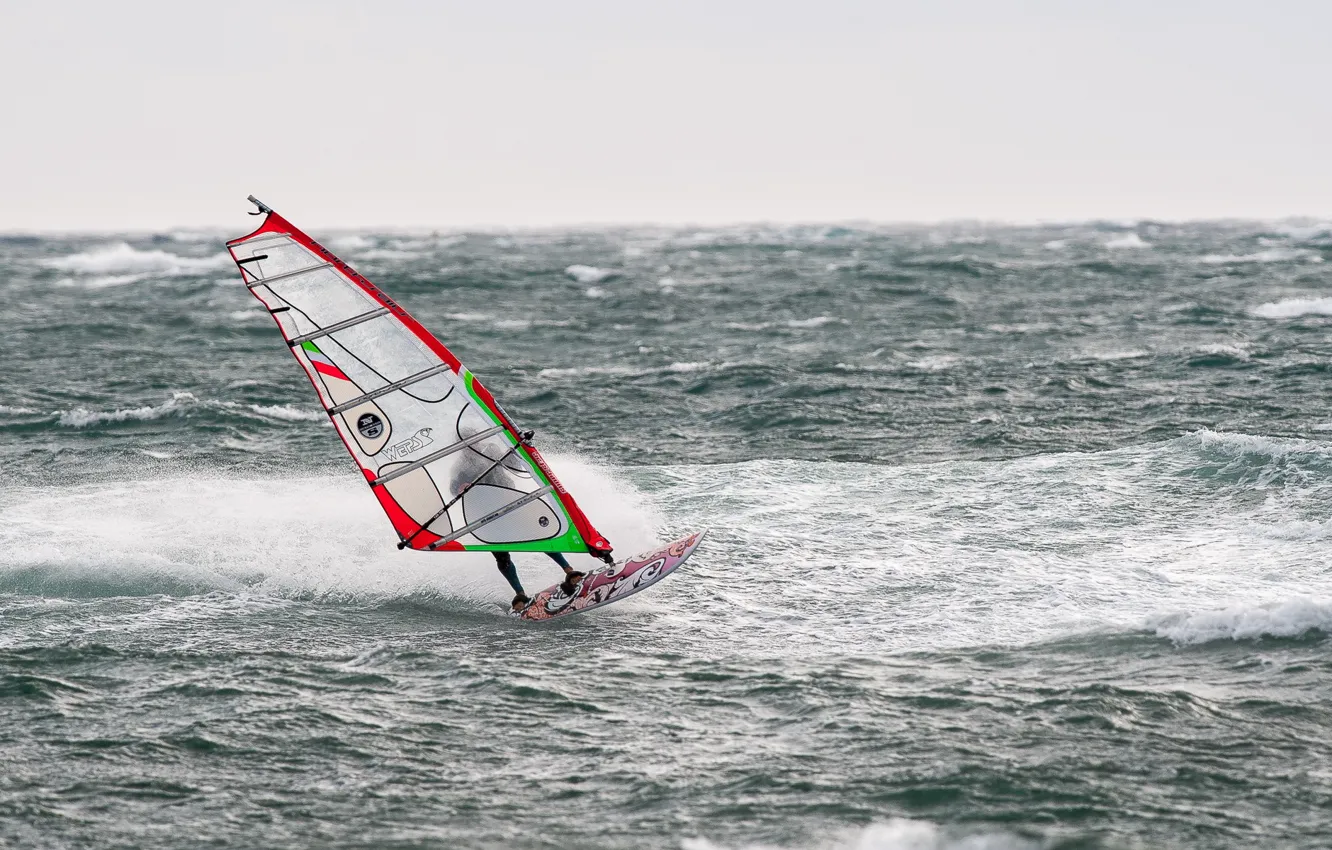 Фото обои море, спорт, Windsurfer