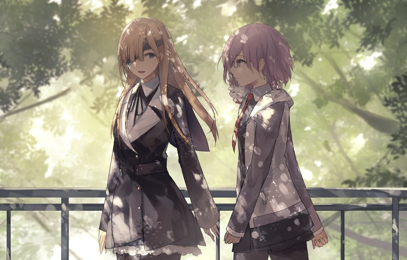 Фото обои девочки, прогулка, Fate / Grand Order, Судьба великая кампания