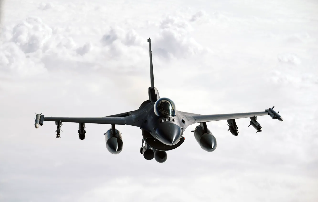 Фото обои многоцелевой, ВВС США, General Dynamics F-16 Fighting Falcon, истребитель четвёртого поколения, американский многофункциональный лёгкий