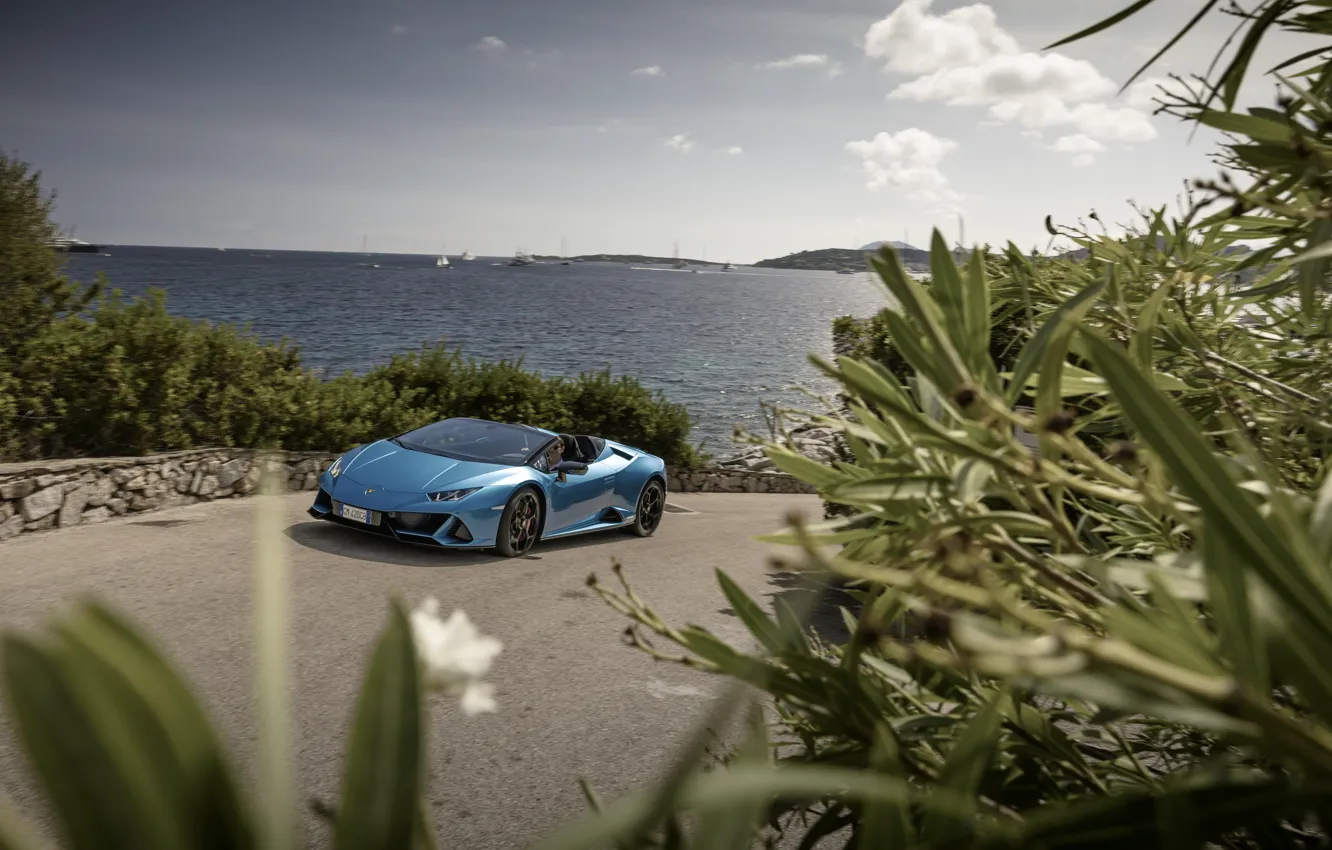 Фото обои car, Lamborghini, sea, Huracan, Lamborghini Huracan EVO Spyder