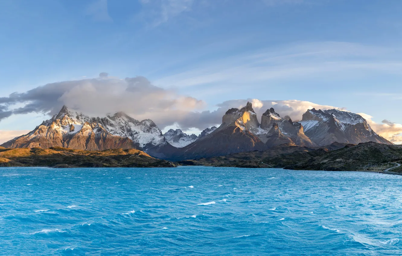 Фото обои Sky, Mountains, Sea, National Park, Torres Del Paine