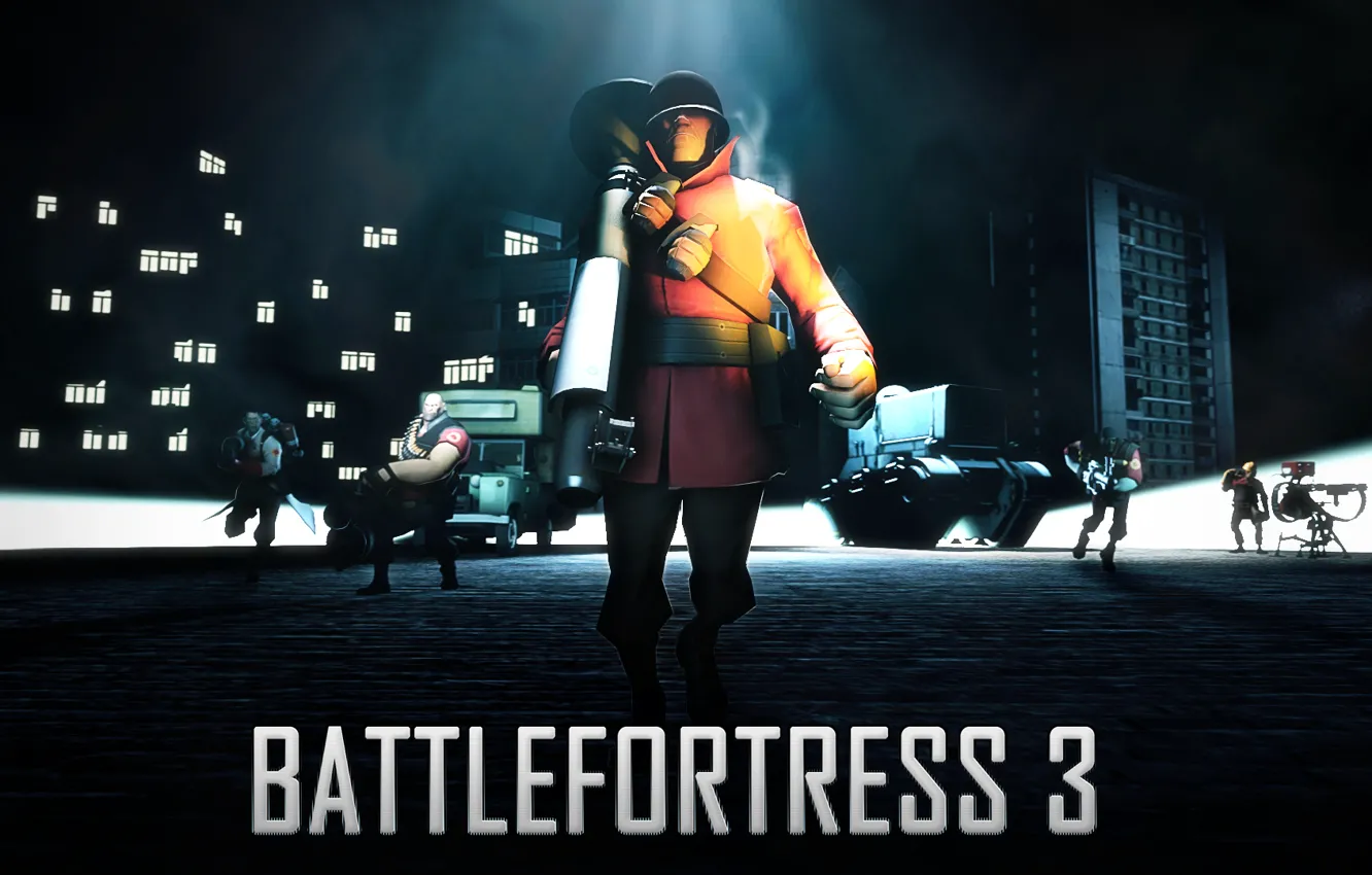 Фото обои battlefield, Team Fortress 2, art, fan, battlefortress 3