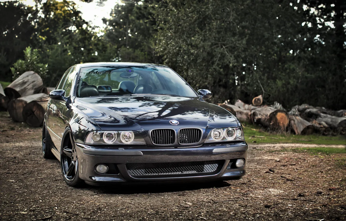 Фото обои Black, E39, Trees, M5, Decks