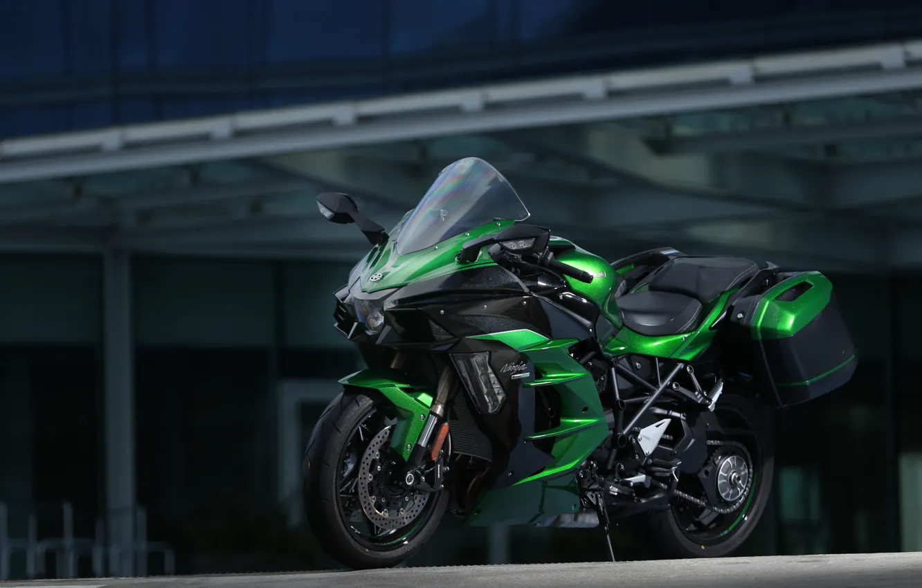 Фото обои Kawasaki, Ninja, sports bike, Kawasaki Ninja H2 SX EX