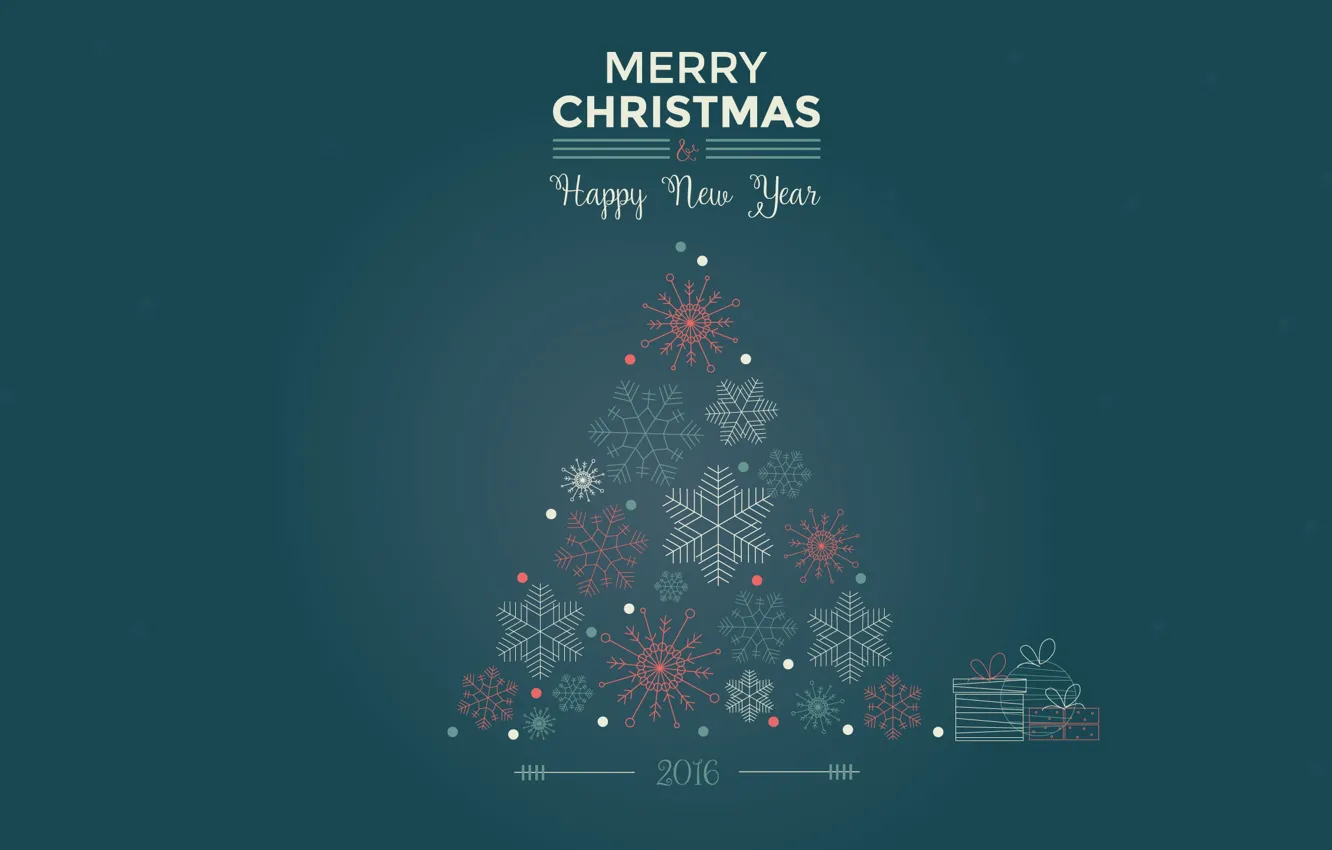 Фото обои снежинки, елка, ель, минимализм, Новый Год, Рождество, Christmas, New Year