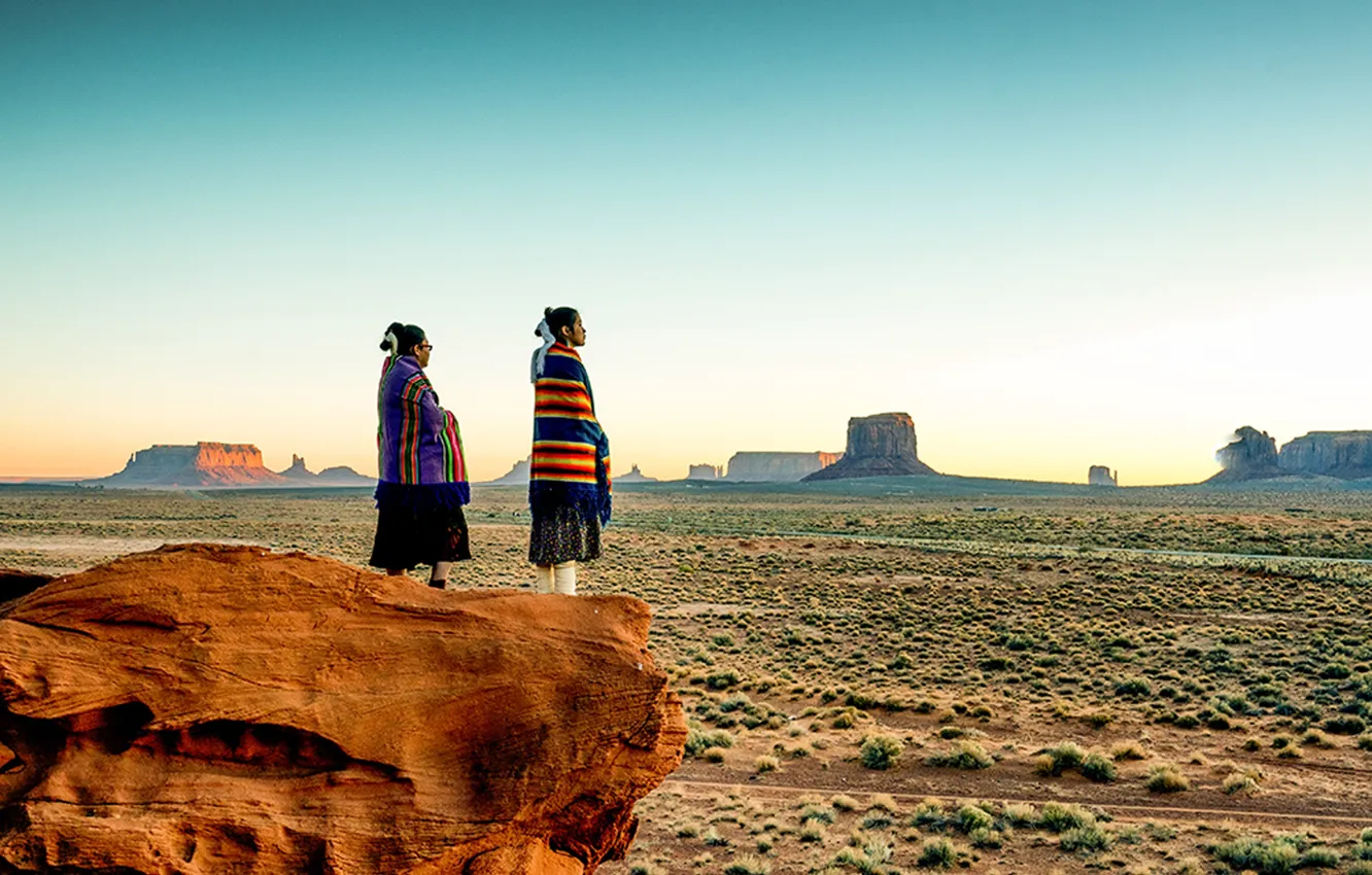 Фото обои monument valley, nature Park, native american woman