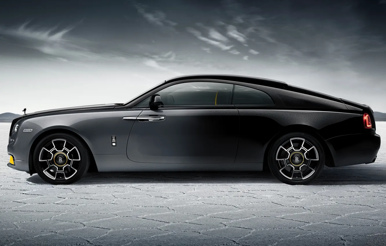 Фото обои Rolls-Royce, вид сбоку, Wraith, Rolls-Royce Wraith, Black Badge, 2023, Black Badge Black Arrow, Black Arrow