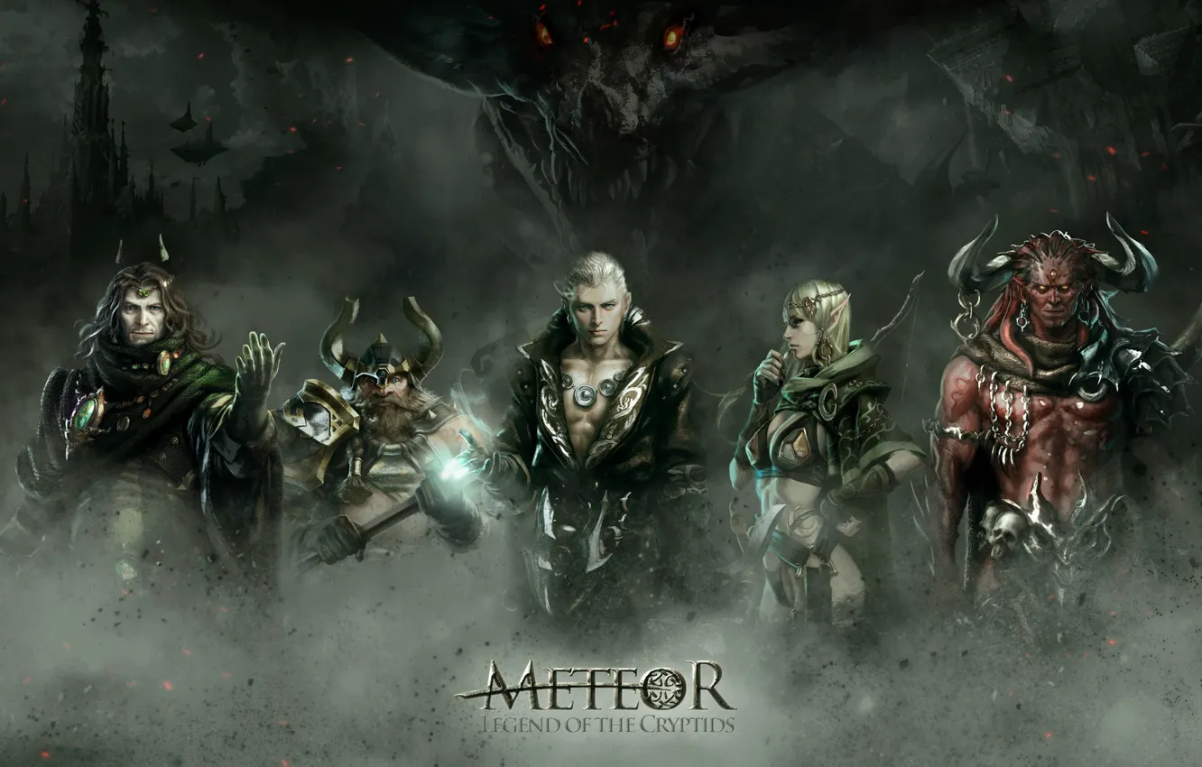 Фото обои арт, fantasy, battle, RPG, Legend of the Cryptids, Meteor, Choi Yongjae