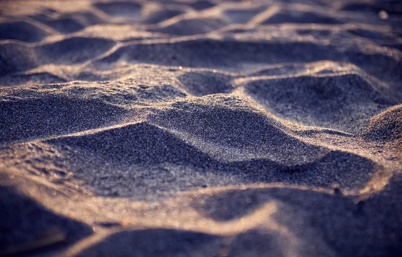 Фото обои песок, море, берег, побережье, фокус, размытие, песчинки, пески