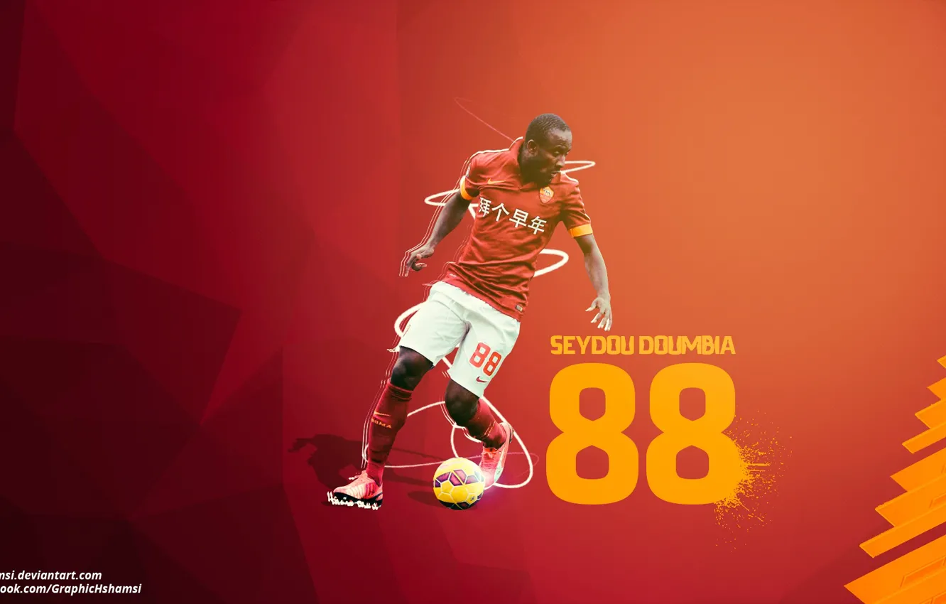 Фото обои sport, roma, graphic, cska, Seydou Doumbia, Сейду Думбия
