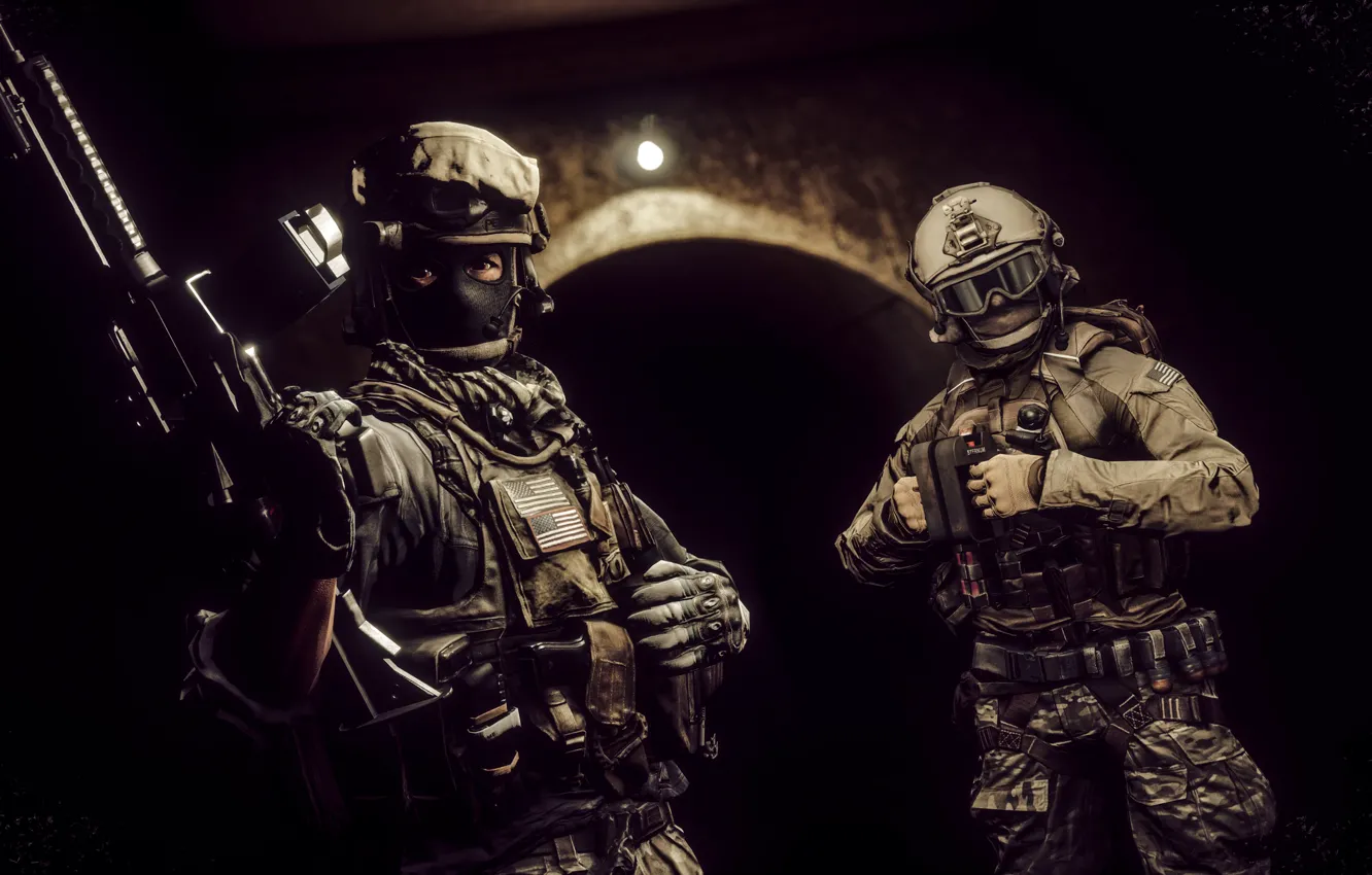 Фото обои оружие, солдаты, экипировка, Battlefield 4