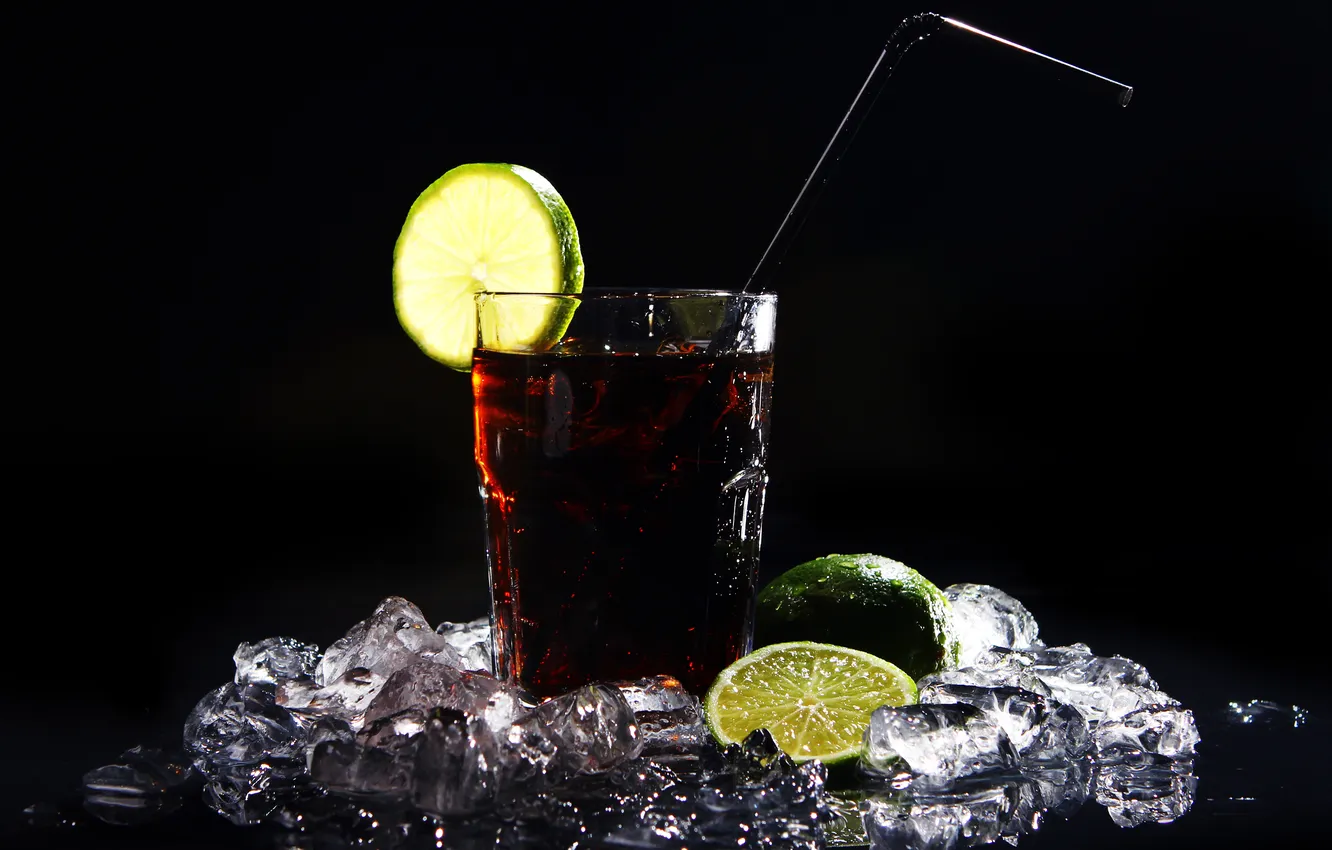 Фото обои fresh, cola, drink, green lime